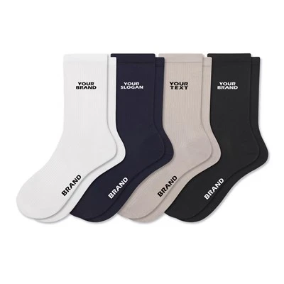 Kev cai Classic Neutral Rib Crew Socks